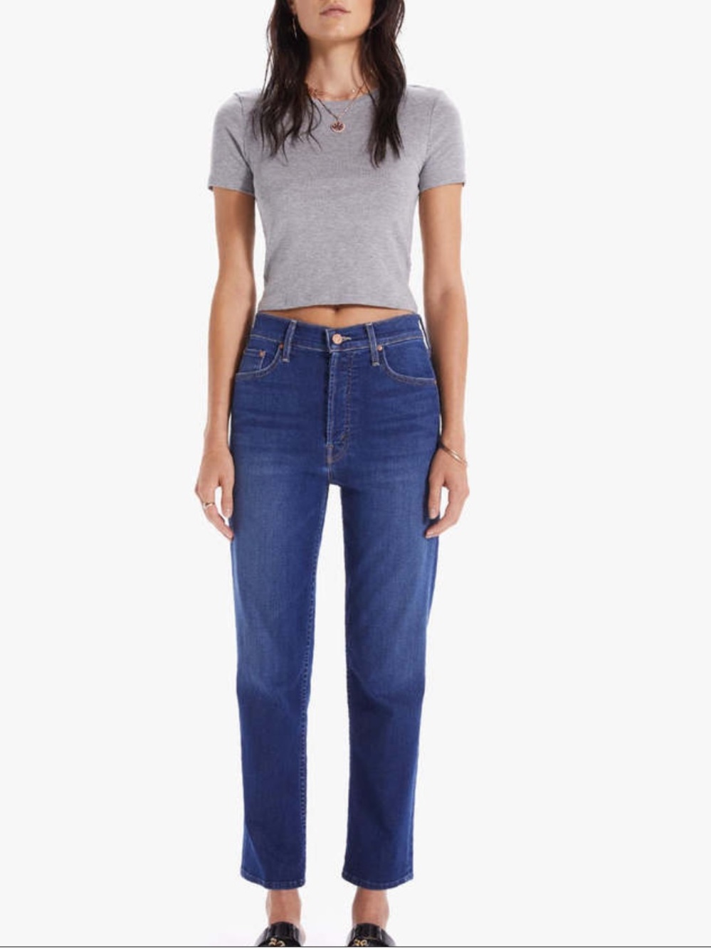 MOTHER The Tomcat Snipped in Bud Wash Cropped Jeans